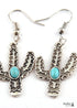 Boho Earrings, RH Dangle Earrings, Blue Cactus
